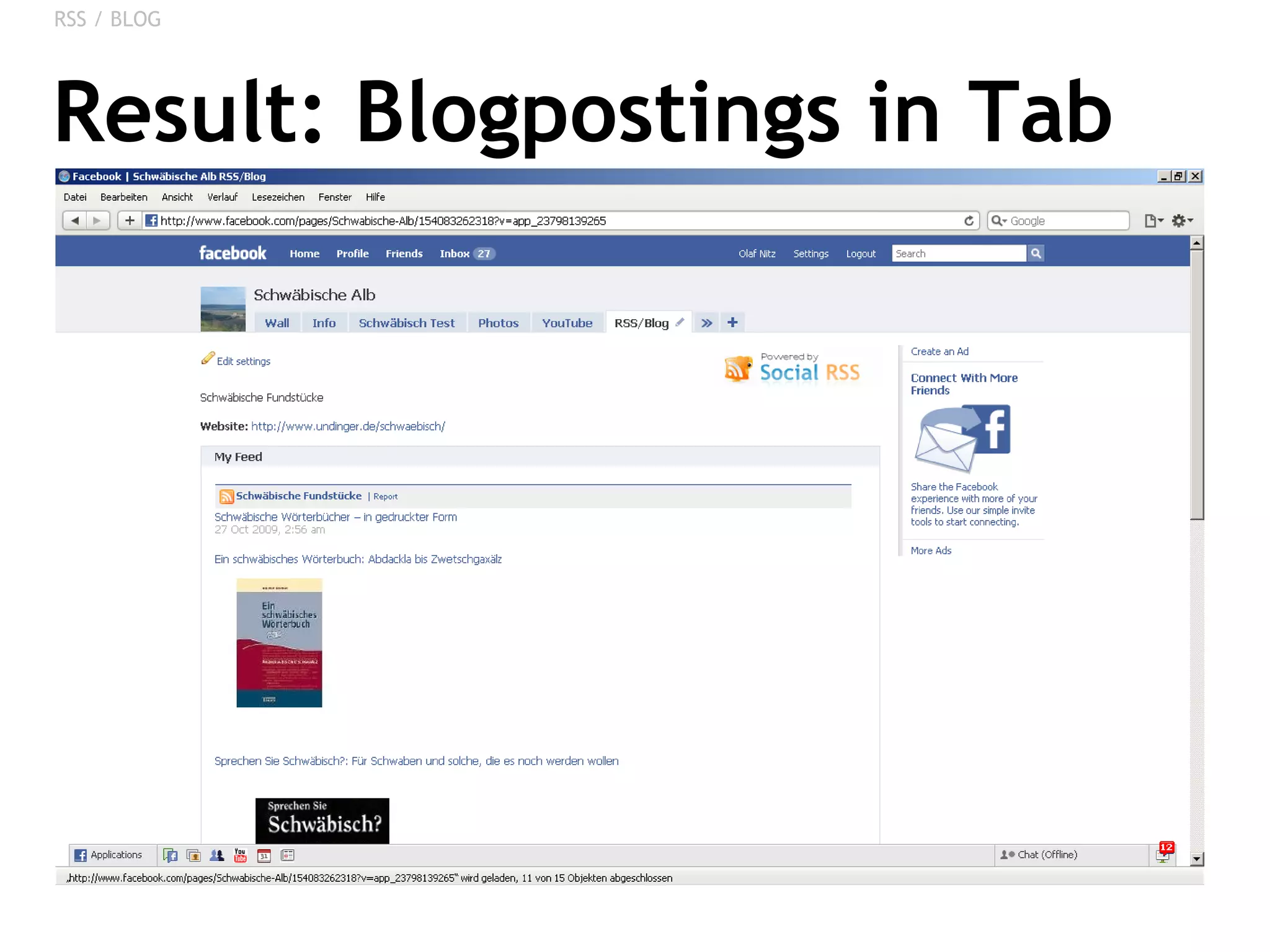 Result: Blogpostings in Tab RSS / BLOG 