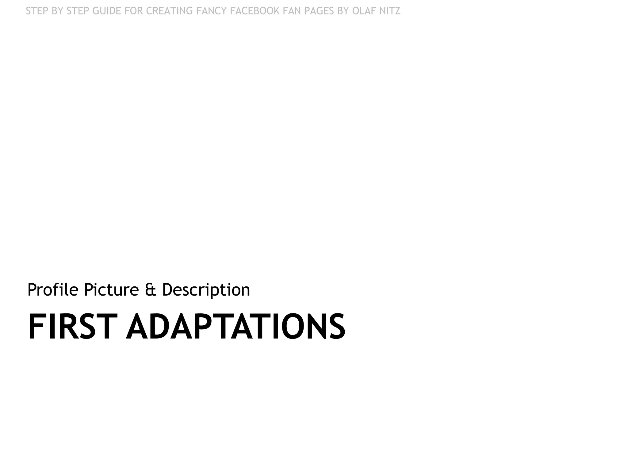 FIRST ADAPTATIONS Profile Picture & Description 