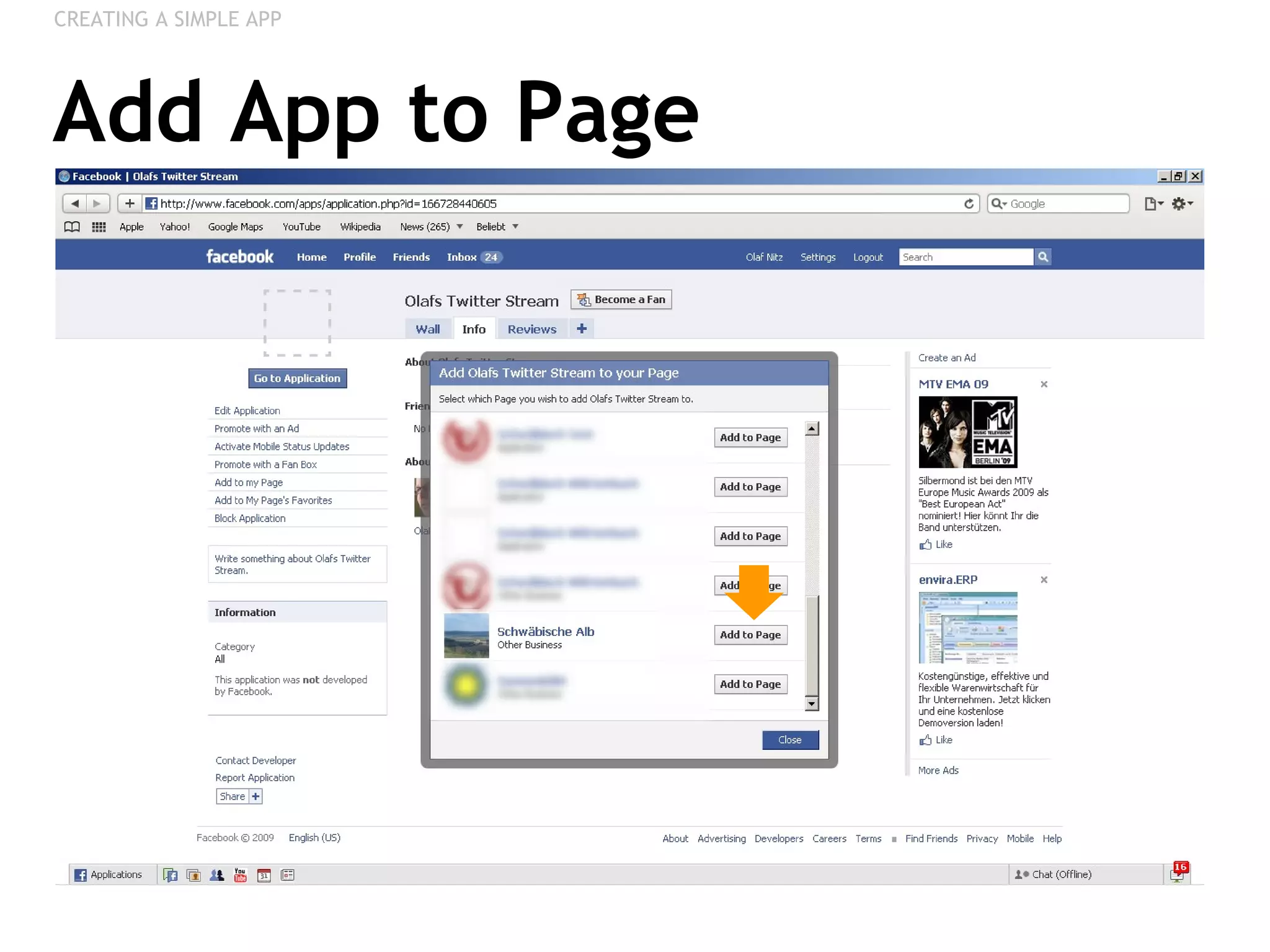Add App to Page CREATING A SIMPLE APP 