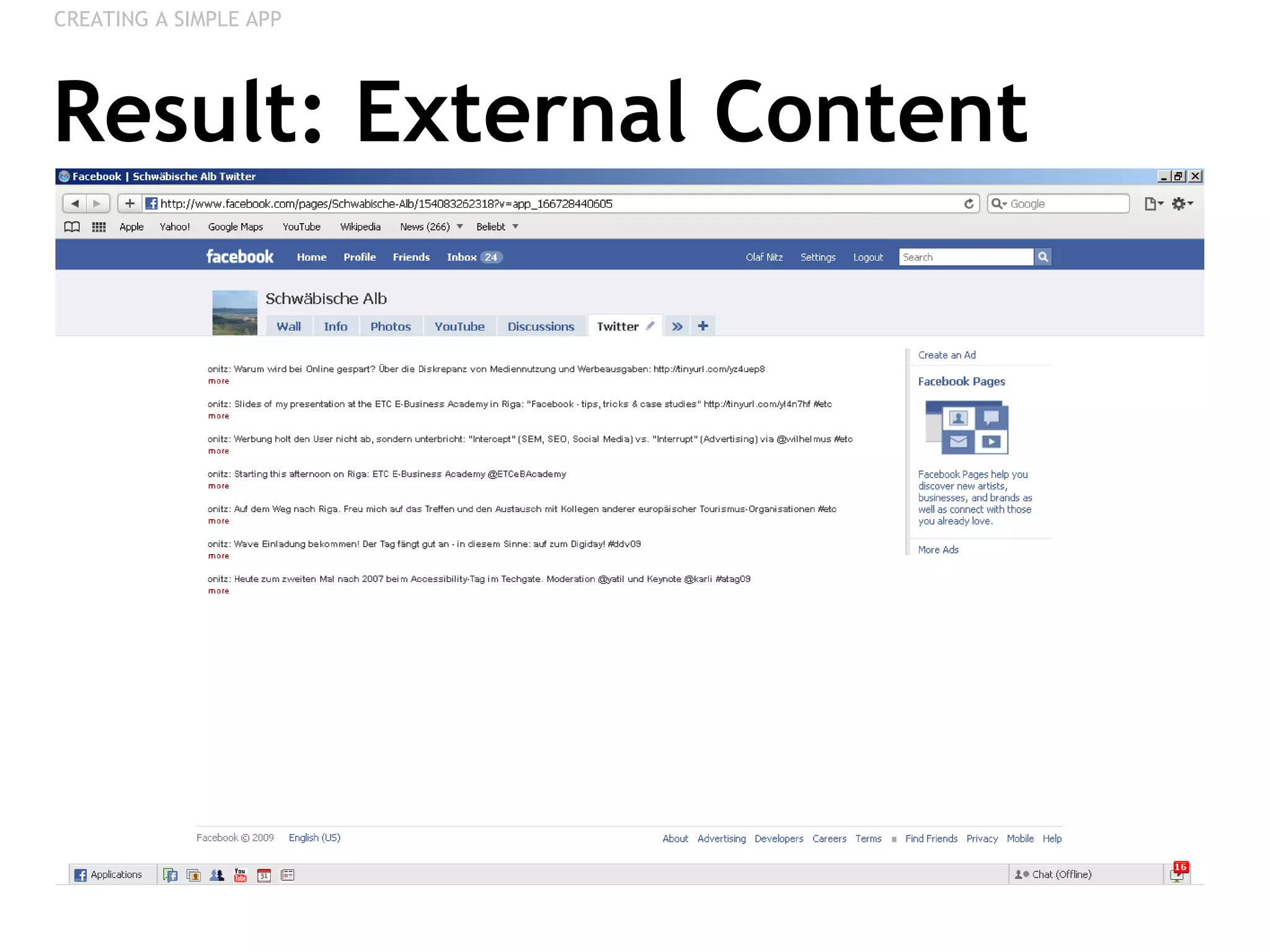 Result: External Content CREATING A SIMPLE APP 