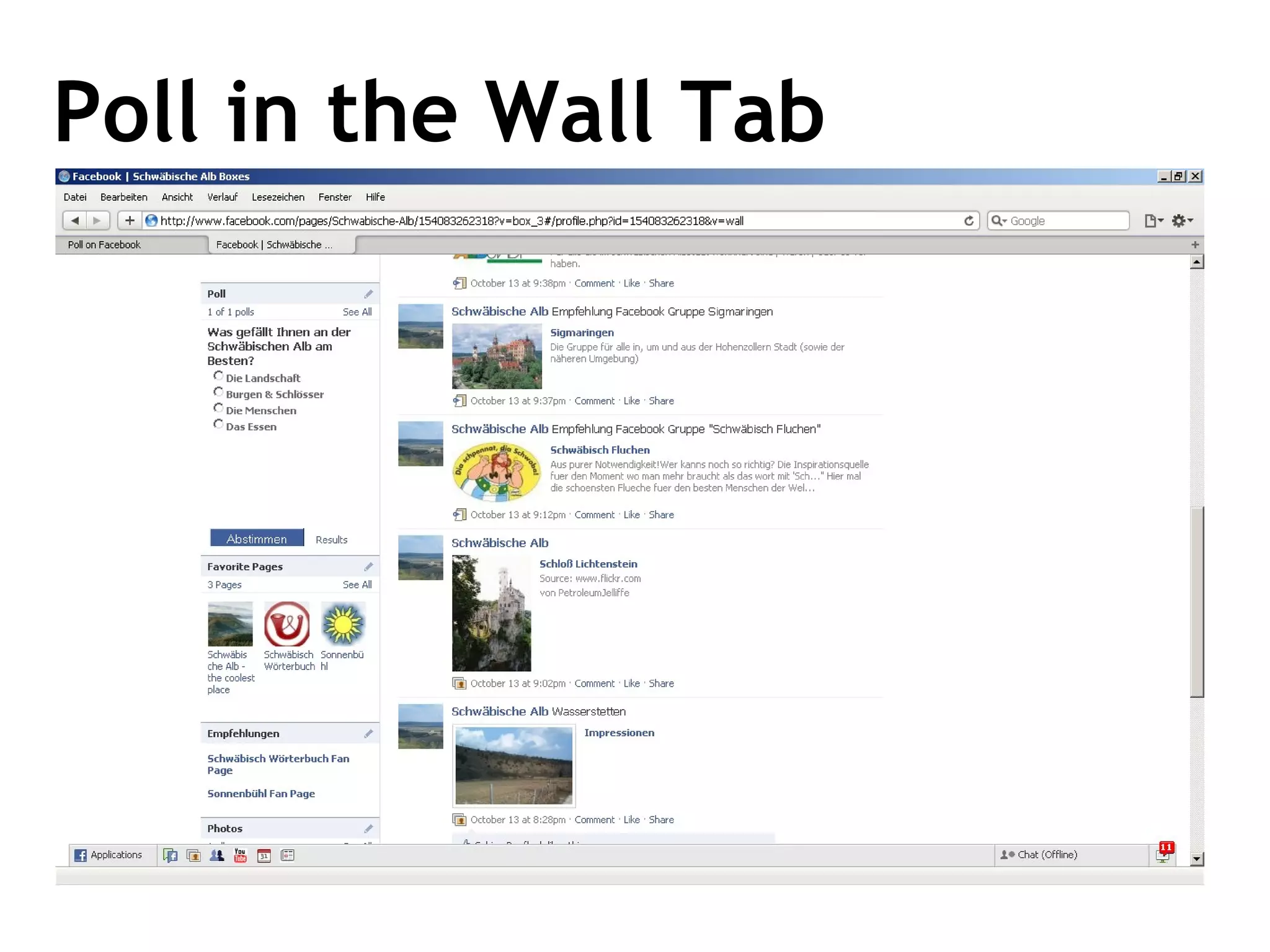 Poll in the Wall Tab 