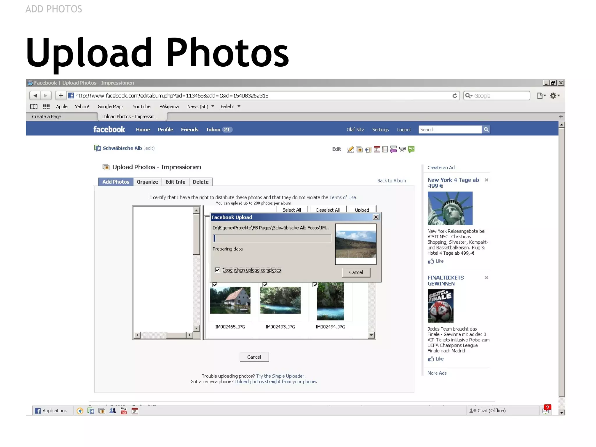 Upload Photos ADD PHOTOS 