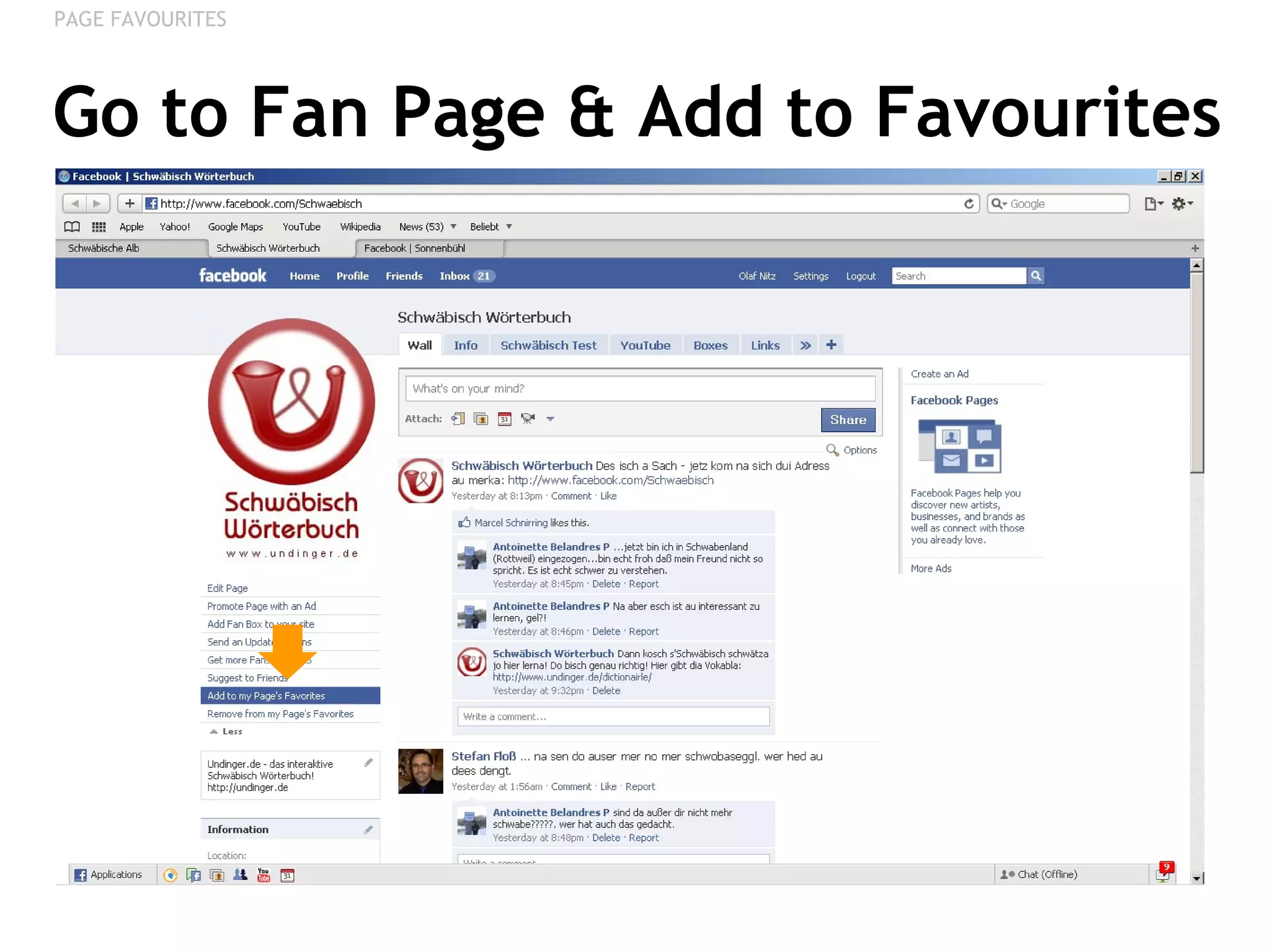 Go to Fan Page & Add to Favourites PAGE FAVOURITES 