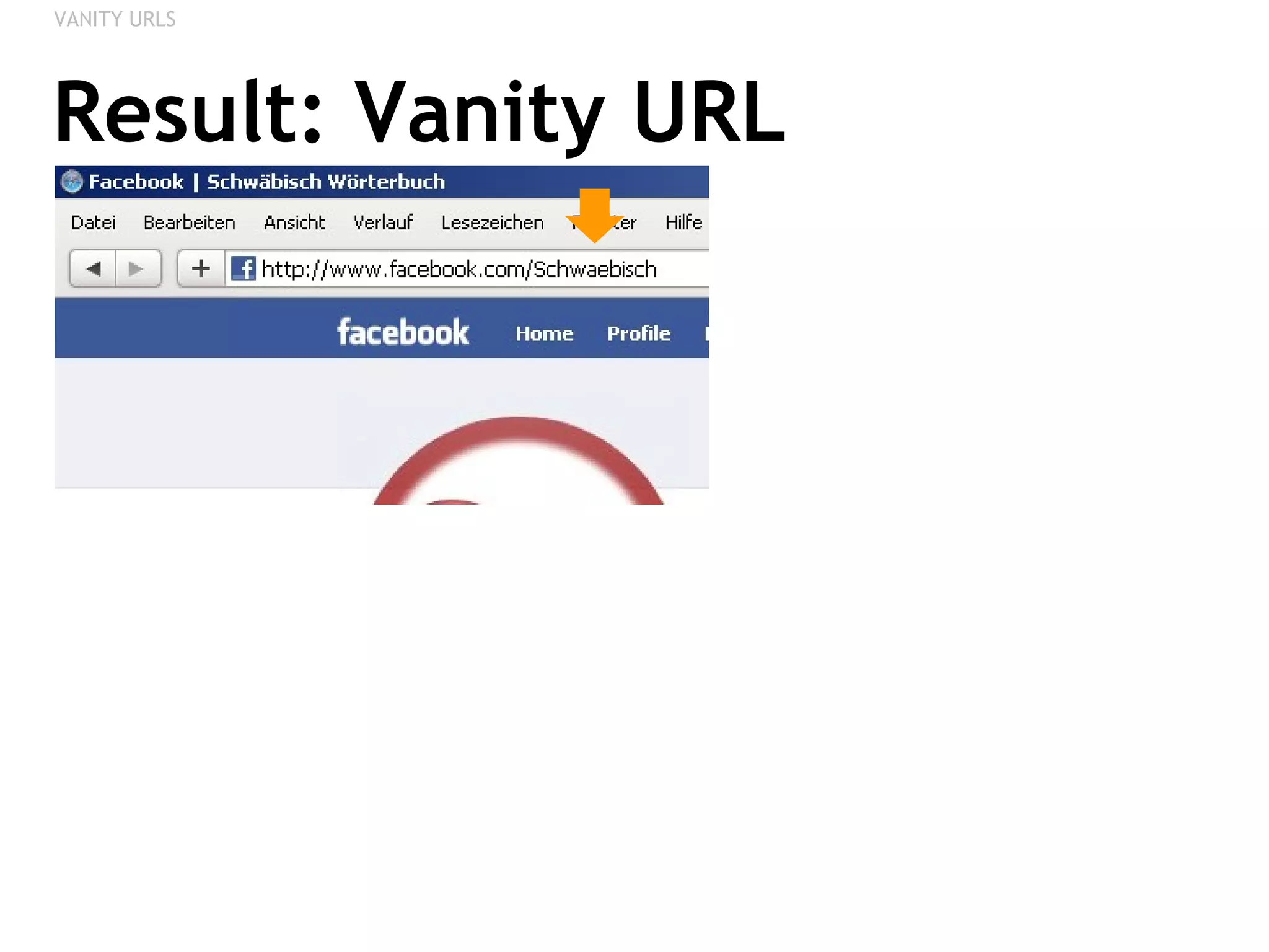 Result: Vanity URL VANITY URLS 