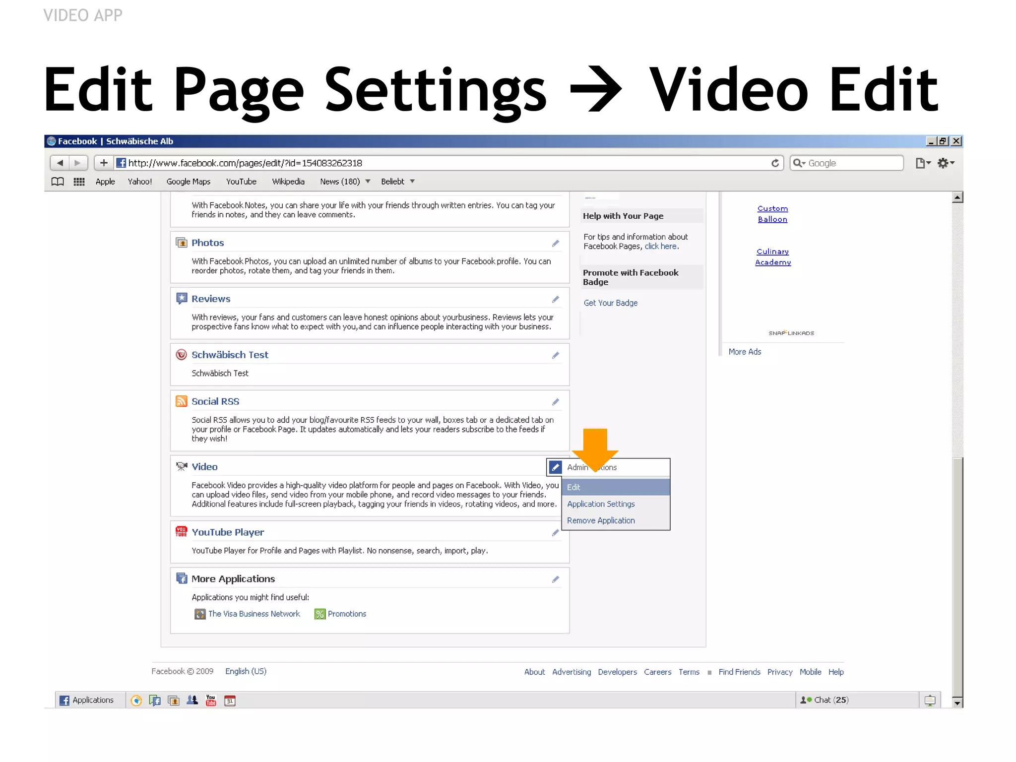 Edit Page Settings    Video Edit VIDEO APP 