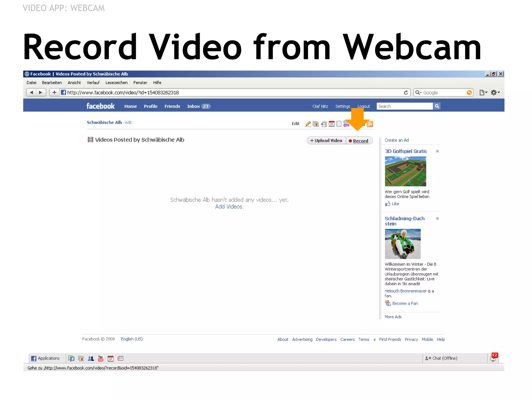 Record Video from Webcam VIDEO APP: WEBCAM 