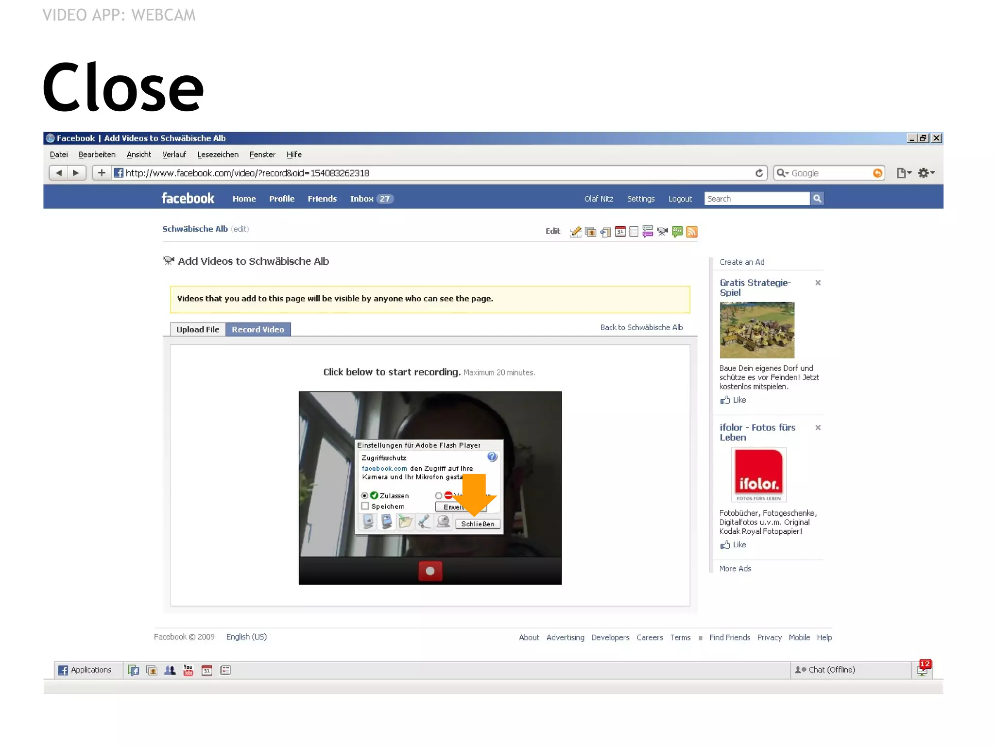 Close VIDEO APP: WEBCAM 