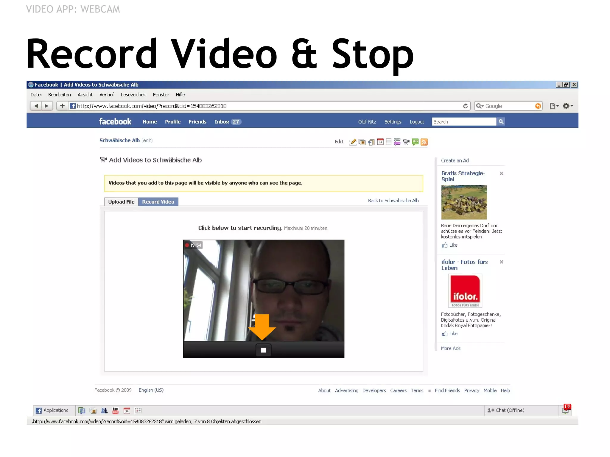 Record Video & Stop VIDEO APP: WEBCAM 