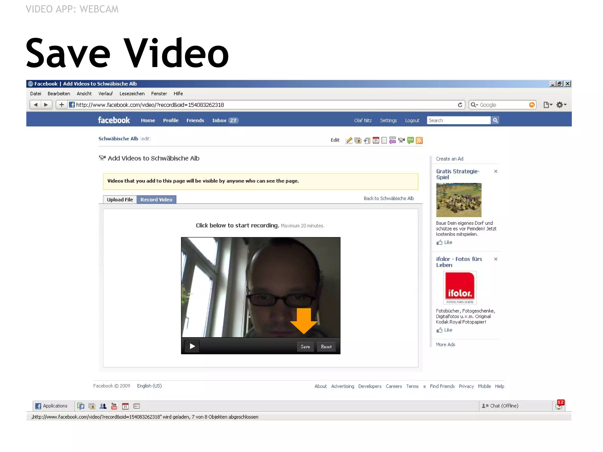 Save Video VIDEO APP: WEBCAM 