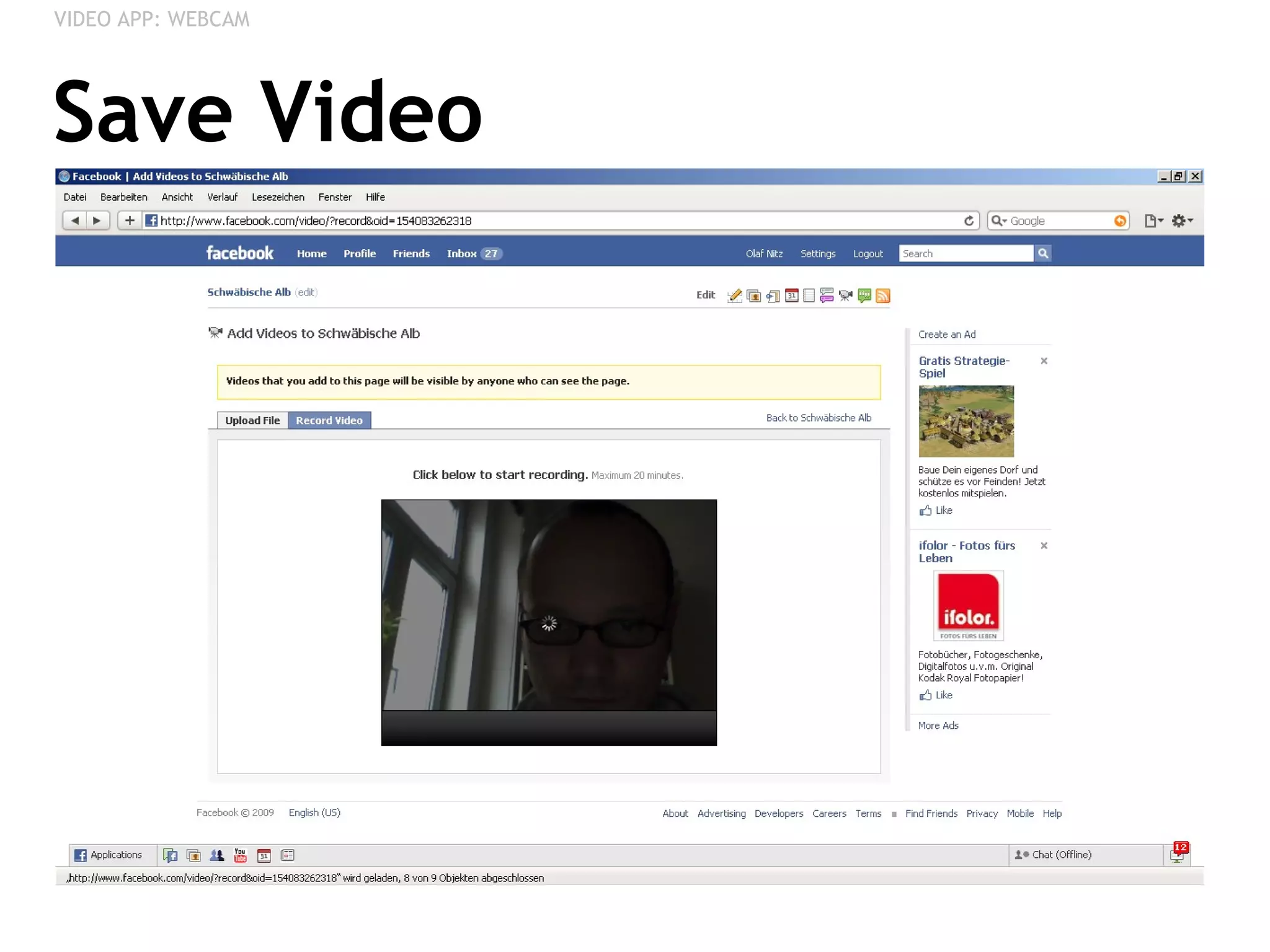 Save Video VIDEO APP: WEBCAM 