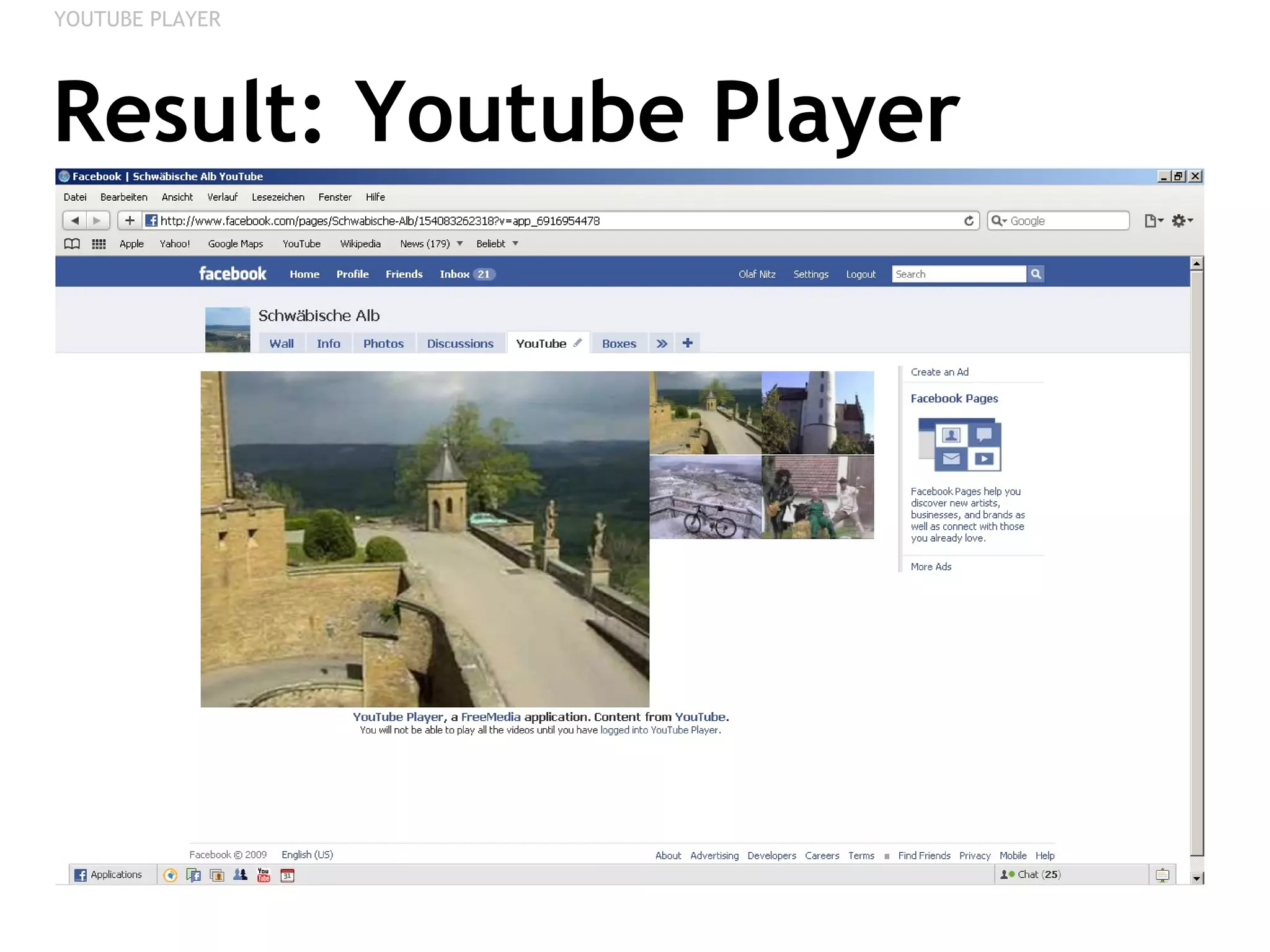 Result: Youtube Player YOUTUBE PLAYER 