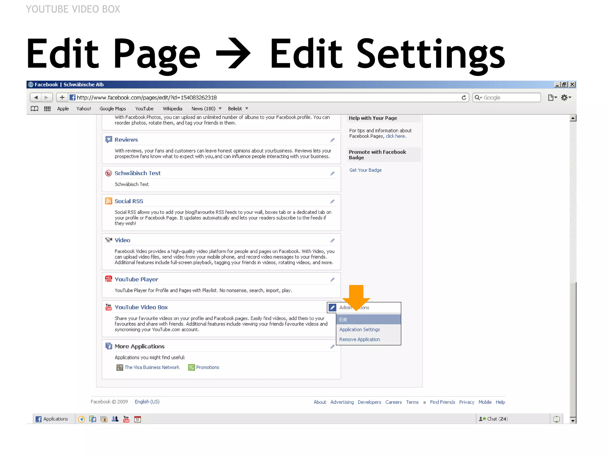 Edit Page    Edit Settings YOUTUBE VIDEO BOX 