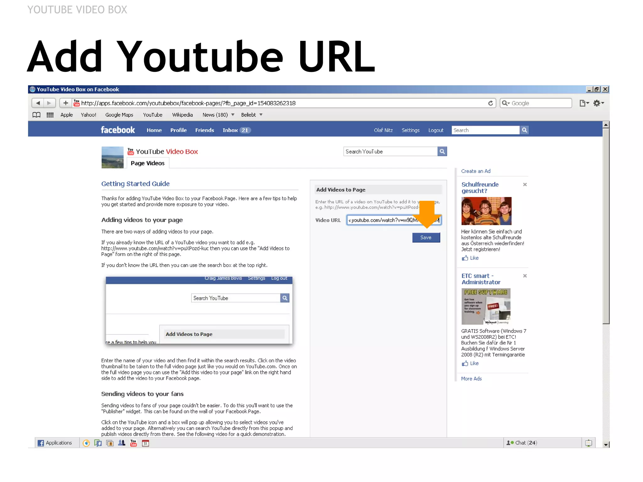 Add Youtube URL YOUTUBE VIDEO BOX 