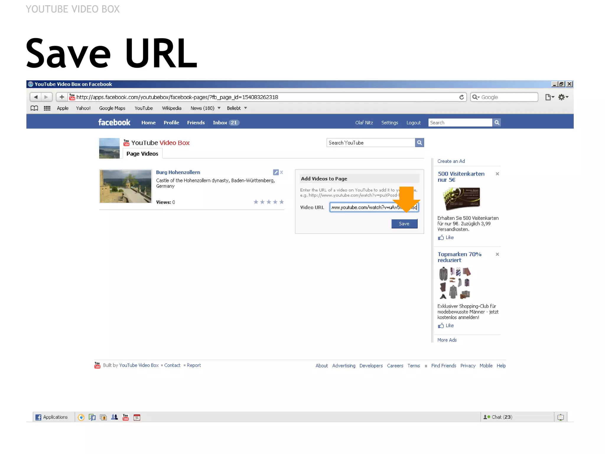 Save URL YOUTUBE VIDEO BOX 