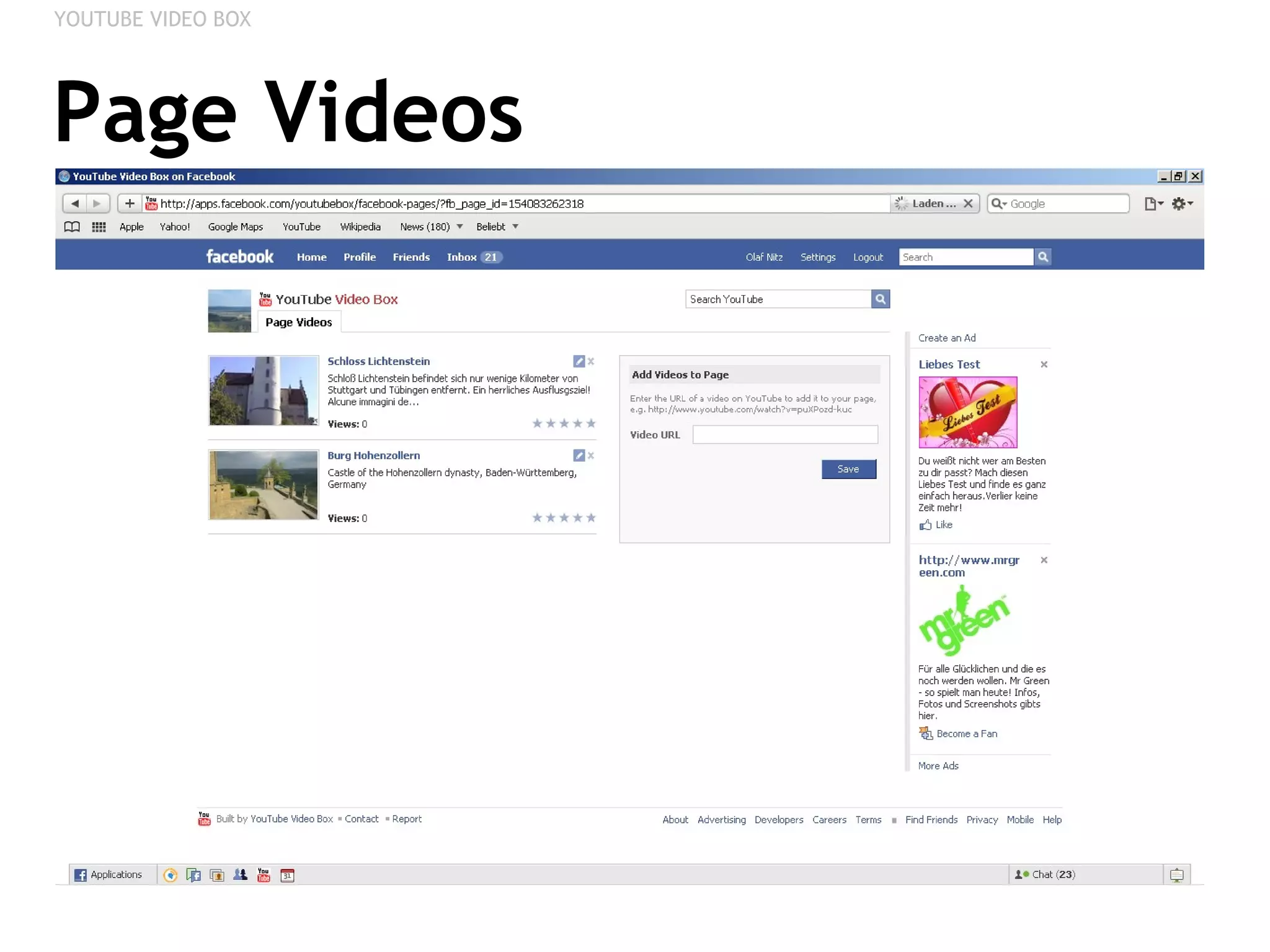 Page Videos YOUTUBE VIDEO BOX 