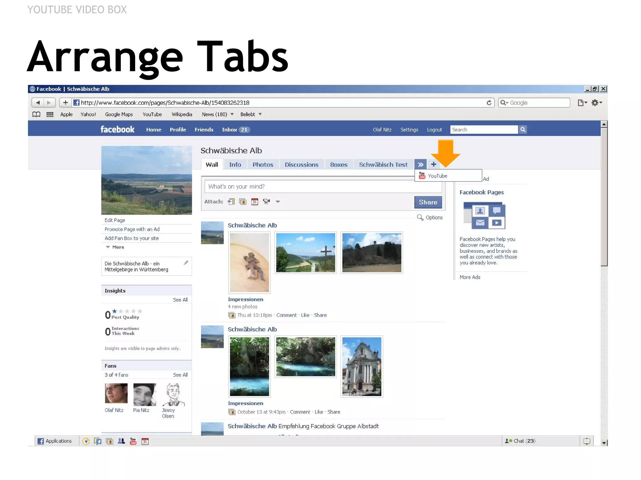 Arrange Tabs YOUTUBE VIDEO BOX 