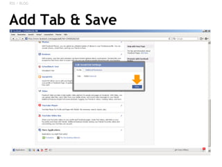 Add Tab & Save RSS / BLOG 