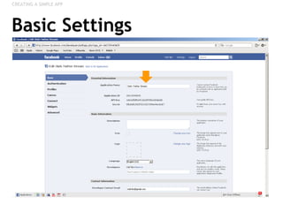 Basic Settings CREATING A SIMPLE APP 