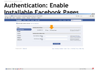Authentication: Enable Installable Facebook Pages CREATING A SIMPLE APP 