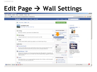 Edit Page    Wall Settings LANDINGTAB 