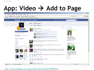 App: Video    Add to Page http://www.facebook.com/apps/application.php?id=2392950137   VIDEO APP 