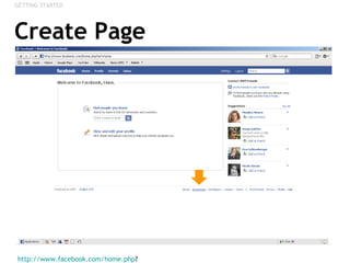Create Page http://www.facebook.com/home.php ?  GETTING STARTED 