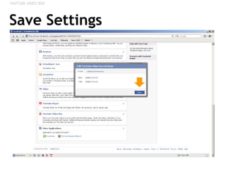 Save Settings YOUTUBE VIDEO BOX 