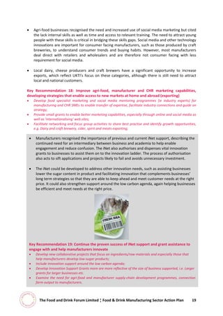 Food & Drink Manufacturing Sector, Strategy & Action Plan