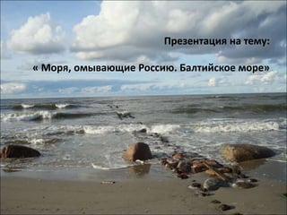 Презентация на тему:

« Моря, омывающие Россию. Балтийское море»
 