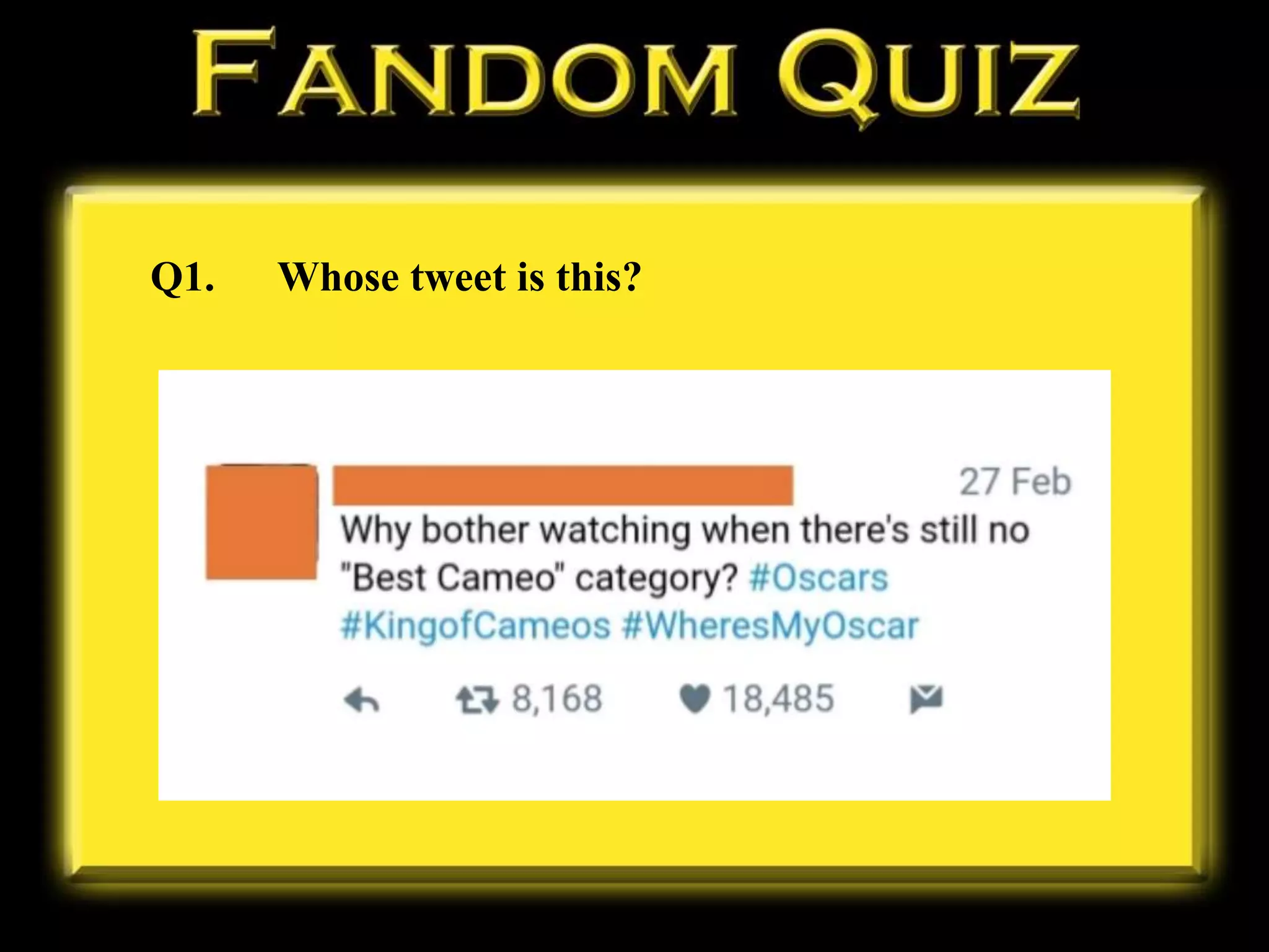 Q1. Whose tweet is this?
 