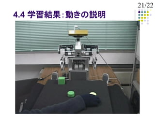 21/22
4.4 学習結果：動きの説明
 