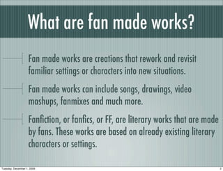 Fanfiction and Fair Use | PPT