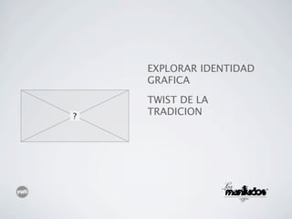EXPLORAR IDENTIDAD
GRAFICA
TWIST DE LA
TRADICION
 