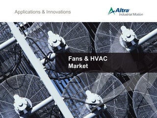 Applications & Innovations
Fans & HVAC
Market
 
