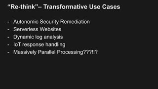 Serverless Design Patterns for Rethinking Traditional Enterprise Application Approaches | AWS Public Sector Summit 2017
