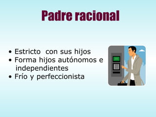 Padre racional Estricto  con sus hijos Forma hijos autónomos e independientes Frío y perfeccionista 
