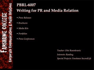 Fanshawe CC & PR Orientation 08