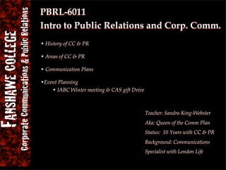 Fanshawe CC & PR Orientation 08