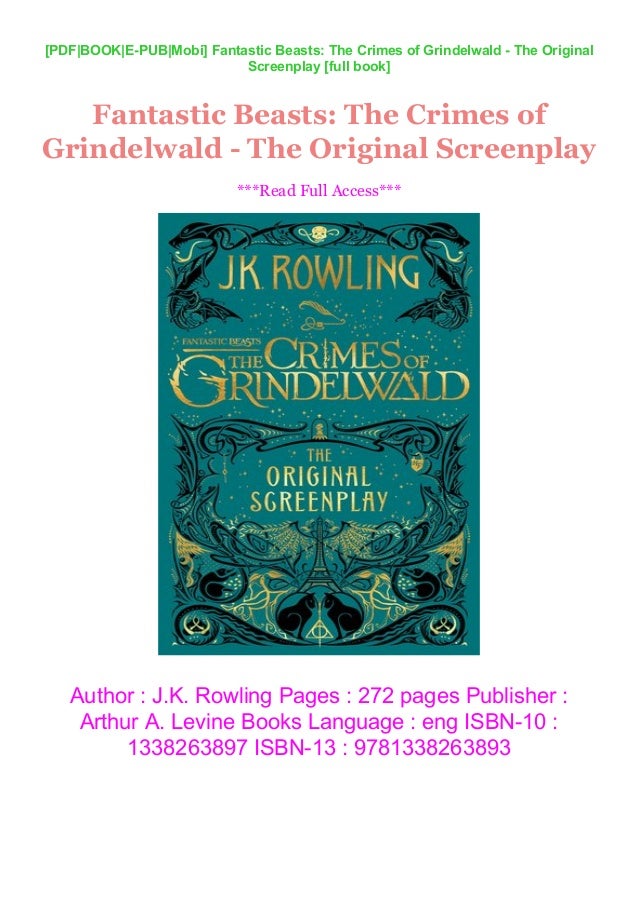 Fantastic Beasts The Crimes Of Grindelwald The Original Screenplay