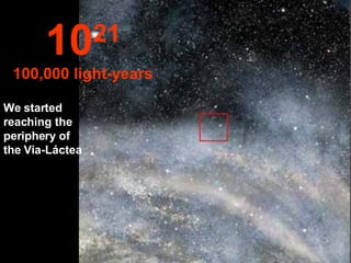 We started reaching the periphery of the Via-Láctea 10 21 100,000 light-years 