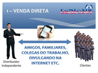 1 – VENDA DIRETA




 Distribuidor
Independente          Clientes
 