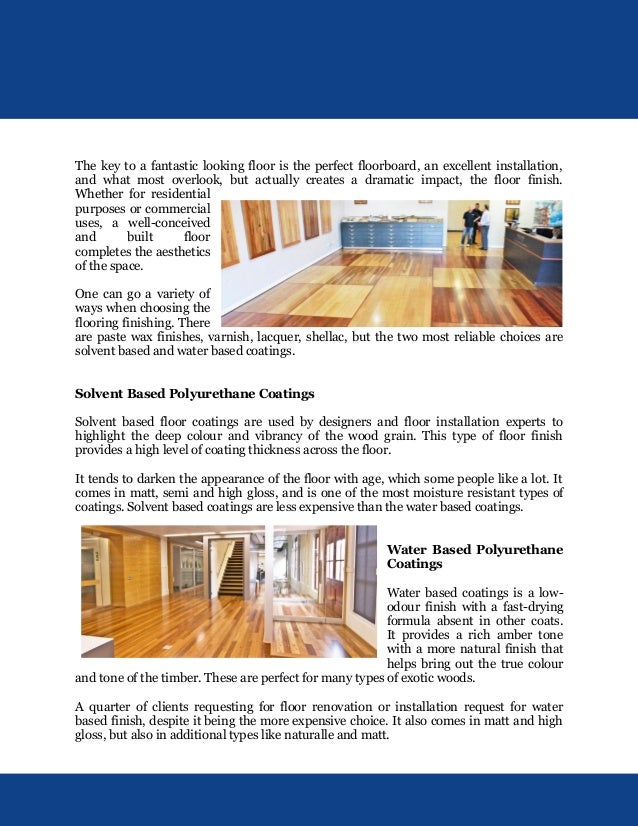 Fantastic Finish A Mini Catalogue Of Wood Floor Coatings