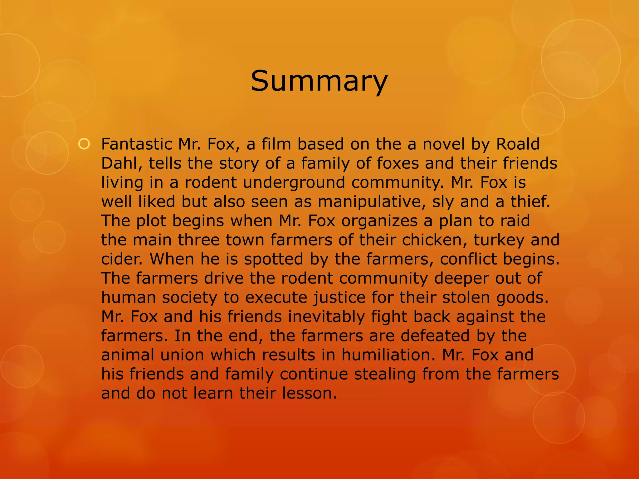 Fantastic mr fox | PPTX