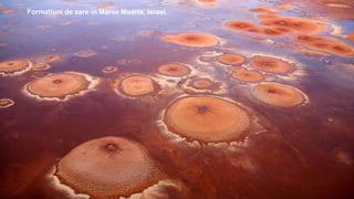 Formatiuni de sare in Marea Moarta, Israel.
 