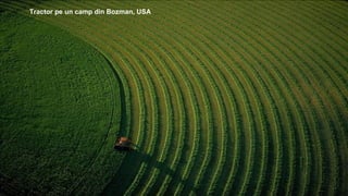 Tractor pe un camp din Bozman, USA
 