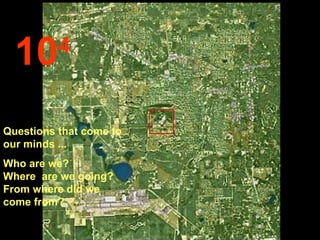 10      4


Questions that come to
our minds ...
Who are we?
Where are we going?
From where did we
come from?
 