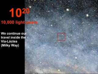 We continue our travel inside the Via-Láctea  (Milky Way) 10 20 10,000 light-years 