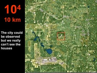 10       4
 10 km

The city could
be observed
but we really
can’t see the
houses
 