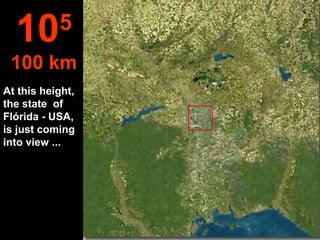 10       5
 100 km
At this height,
the state of
Flórida - USA,
is just coming
into view ...
 