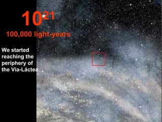 We started reaching the periphery of the Via-Láctea 10 21 100,000 light-years 